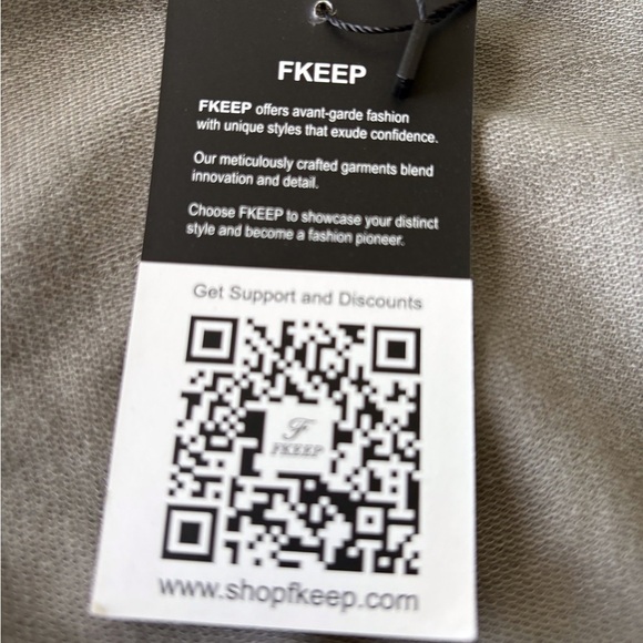 FKEEP Quarter Zip Long Sleeve Boxy Pullover Gray Size L Drawstring at Bottom NWT - Picture 9 of 14